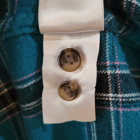 Harlow Plaid Button Down Flannel Shirt, Medium, Blue - Picture 6 of 6